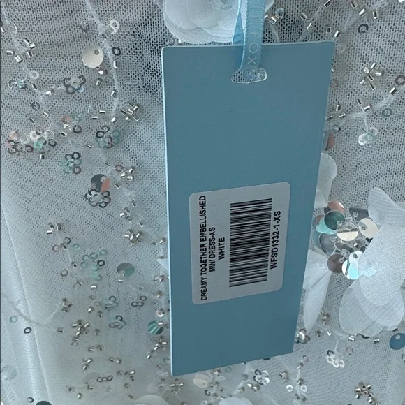 White Fox bridal white embellished mini dress xs - Picture 7 of 9